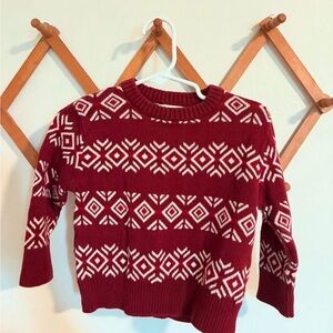 Cat & Jack Red and White sweater 12 month